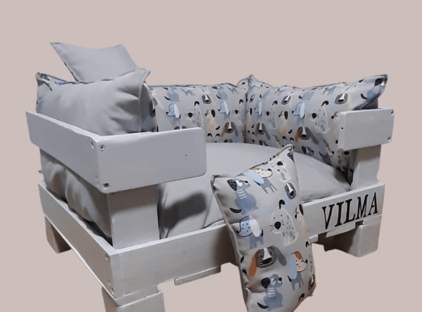 Cama para perros de madera gris Vilma